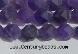 CNA767 15.5 inches 8mm faceted nuggets matte amethyst beads