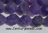 CNA768 15.5 inches 10mm faceted nuggets matte amethyst beads