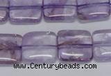 CNA841 15.5 inches 12mm square natural light amethyst beads