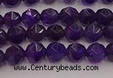 CNA936 15.5 inches 6mm faceted nuggets amethyst gemstone beads