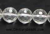 CNC12 15.5 inches 16mm faceted round grade AB natural white crystal beads