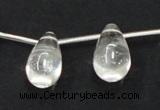 CNC14 15.5 inches 12*22mm teardrop grade AB natural white crystal beads