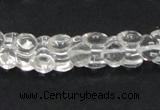 CNC39 9*12mm double heart-shaped grade AB natural white crystal beads