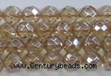 CNC518 15.5 inches 8mm faceted round dyed natural white crystal beads