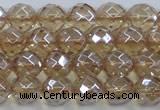CNC519 15.5 inches 10mm faceted round dyed natural white crystal beads