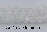 CNC550 15.5 inches 4mm round natural crackle white crystal beads