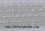 CNC560 15.5 inches 4mm round plated crackle white crystal beads