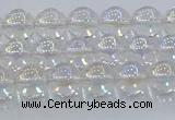 CNC570 15.5 inches 6mm round plated natural white crystal beads