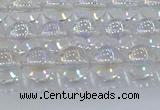 CNC571 15.5 inches 8mm round plated natural white crystal beads