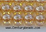 CNC578 15.5 inches 10mm round plated natural white crystal beads