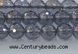 CNC639 15.5 inches 6mm faceted round plated natural white crystal beads