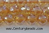 CNC652 15.5 inches 8mm faceted round plated natural white crystal beads