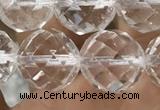 CNC706 15.5 inches 14mm faceted round white crystal beads