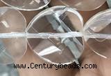 CNC740 15.5 inches 18*18mm faceted heart white crystal beads