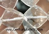 CNC755 15.5 inches 12*12mm faceted diamond white crystal beads