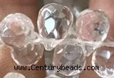 CNC822 Top drilled 6*9mm faceted teardrop white crystal beads