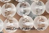 CNC851 15.5 inches 8mm faceted round white crystal beads