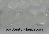 CNG1021 15.5 inches 10*14mm - 15*20mm faceted nuggets white crystal beads