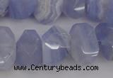 CNG1037 12*16mm - 15*20mm faceted nuggets blue lace agate beads