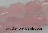 CNG1056 15.5 inches 12*16mm - 15*20mm faceted nuggets rose quartz beads