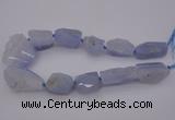 CNG1075 15.5 inches 20*30mm - 30*40mm nuggets blue chalcedony  beads