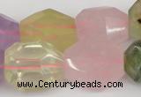 CNG1079 12*16mm - 15*20mm faceted nuggets multicolor quartz beads