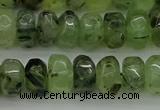 CNG1179 15.5 inches 6*14mm - 8*14mm nuggets green rutilated quartz beads