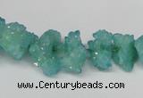 CNG1539 15.5 inches 6*8mm - 15*20mm nuggets plated druzy quartz beads