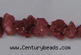 CNG1546 15.5 inches 6*8mm - 15*20mm nuggets plated druzy quartz beads