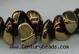 CNG1549 15.5 inches 6*8mm - 18*25mm nuggets plated agate beads