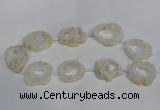 CNG1560 30*35mm - 35*40mm freeform plated druzy agate beads