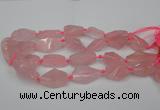 CNG1703 15.5 inches 15*20mm - 18*38mm nuggets rose quartz beads