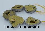 CNG2327 7.5 inches 35*40mm - 45*50mm freeform druzy agate beads