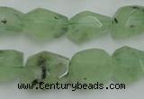 CNG241 10*12mm - 15*16mm faceted nuggets green rutilated quartz beads