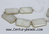 CNG2460 7.5 inches 30*50mm - 32*55mm faceted rectangle agate beads