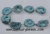 CNG2494 15.5 inches 30*40mm - 40*50mm freeform plated druzy agate beads