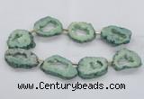CNG2495 15.5 inches 30*40mm - 40*50mm freeform plated druzy agate beads