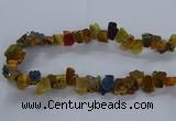 CNG2588 15.5 inches 13*18mm - 15*25mm nuggets plated druzy agate beads