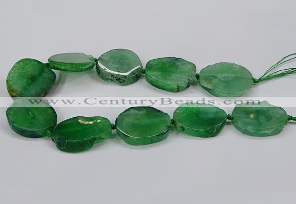 CNG2779 15.5 inches 30*35mm - 35*40mm freeform agate beads