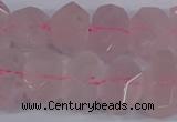 CNG2827 15.5 inches 10*14mm - 13*18mm faceted nuggets rose quartz beads