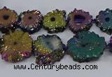 CNG2938 15.5 inches 8*10mm - 15*18mm freeform plated druzy agate beads