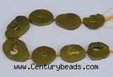 CNG3101 15.5 inches 25*30mm - 35*50mm freeform plated druzy agate beads