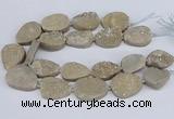 CNG3141 15.5 inches 22*30mm - 28*40mm freeform plated druzy agate beads