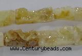 CNG3154 15.5 inche 8*15mm - 11*20mm freeform plated druzy agate beads