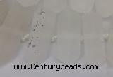 CNG3198 10*25mm - 16*40mm faceted nuggets matte white crystal beads