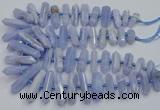 CNG3209 15.5 inches 10*25mm - 12*45mm faceted nuggets blue lace agate beads