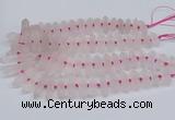 CNG3215 10*25mm - 12*50mm faceted nuggets matte rose quartz beads