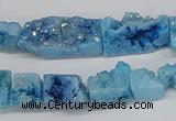 CNG3253 15.5 inches 8*15mm - 11*20mm freeform plated druzy agate beads