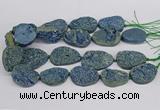 CNG3277 22*30mm - 30*40mm freeform plated druzy agate beads