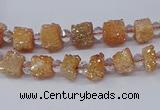 CNG3321 15.5 inches 4*6mm - 8*10mm nuggets plated druzy agate beads